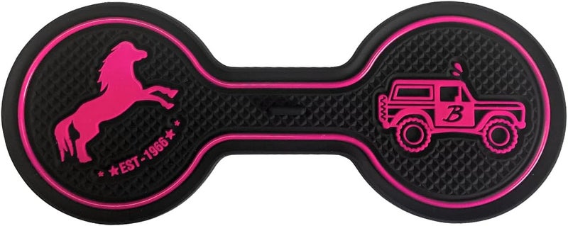 LSAUTO Car Cup Holder Coaster Compatible with Ford Bronco Offroad 2021-2025, Silicone Car Decorative Water Coaser, Bronco Car Accessories (Pink) - Image 1